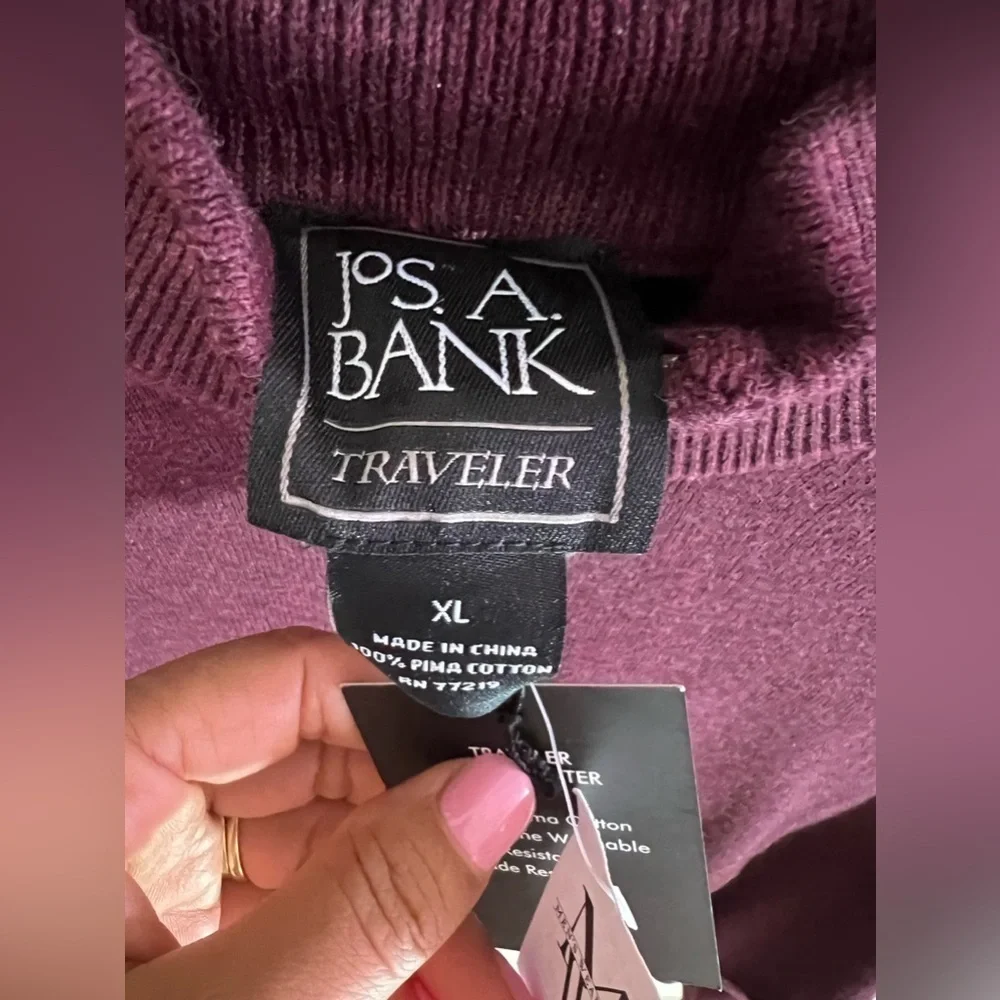 COPY - Jos A Banks Men’s Merino Wool 1/4 Zip Pullover. Size XL